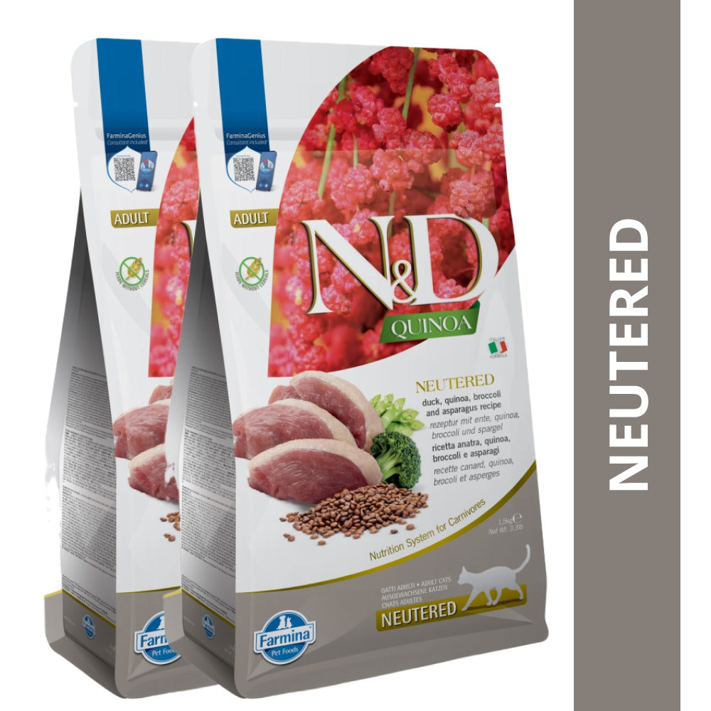 Farmina N&D Neutered Quinoa Duck, Broccoli & Asparagus Adult Cat Dry Food