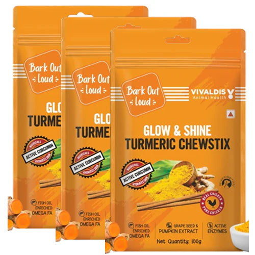 Bark Out Loud Glow and Shine Turmeric Chew Stix for Dogs and Cats