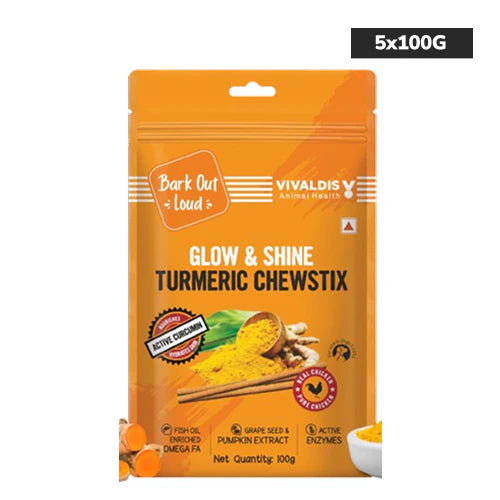 Bark Out Loud Glow and Shine Turmeric Chew Stix for Dogs and Cats
