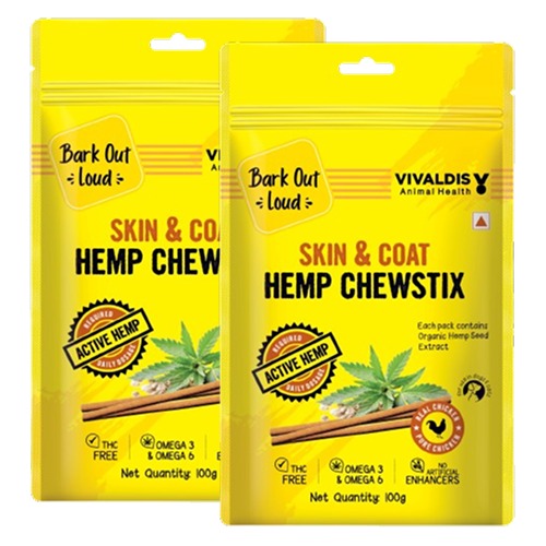 Bark Out Loud Skin & Coat Hemp Chew Stix for Dogs and Cats