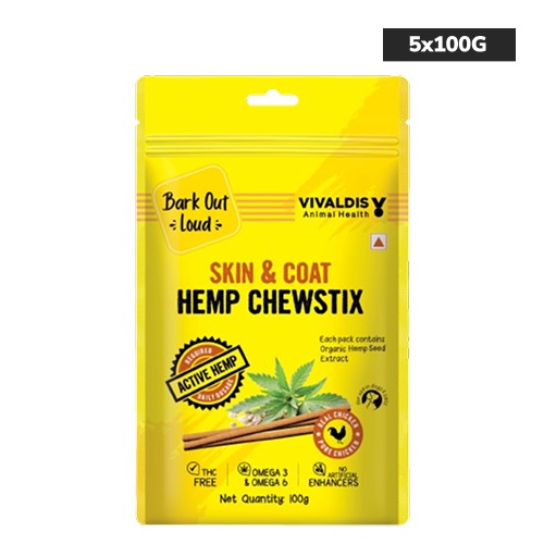 Bark Out Loud Skin & Coat Hemp Chew Stix for Dogs and Cats