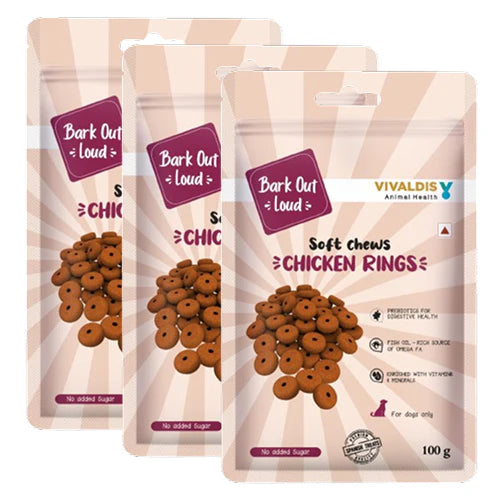 Bark Out Loud Chicken Rings Soft Chews Dog Treats