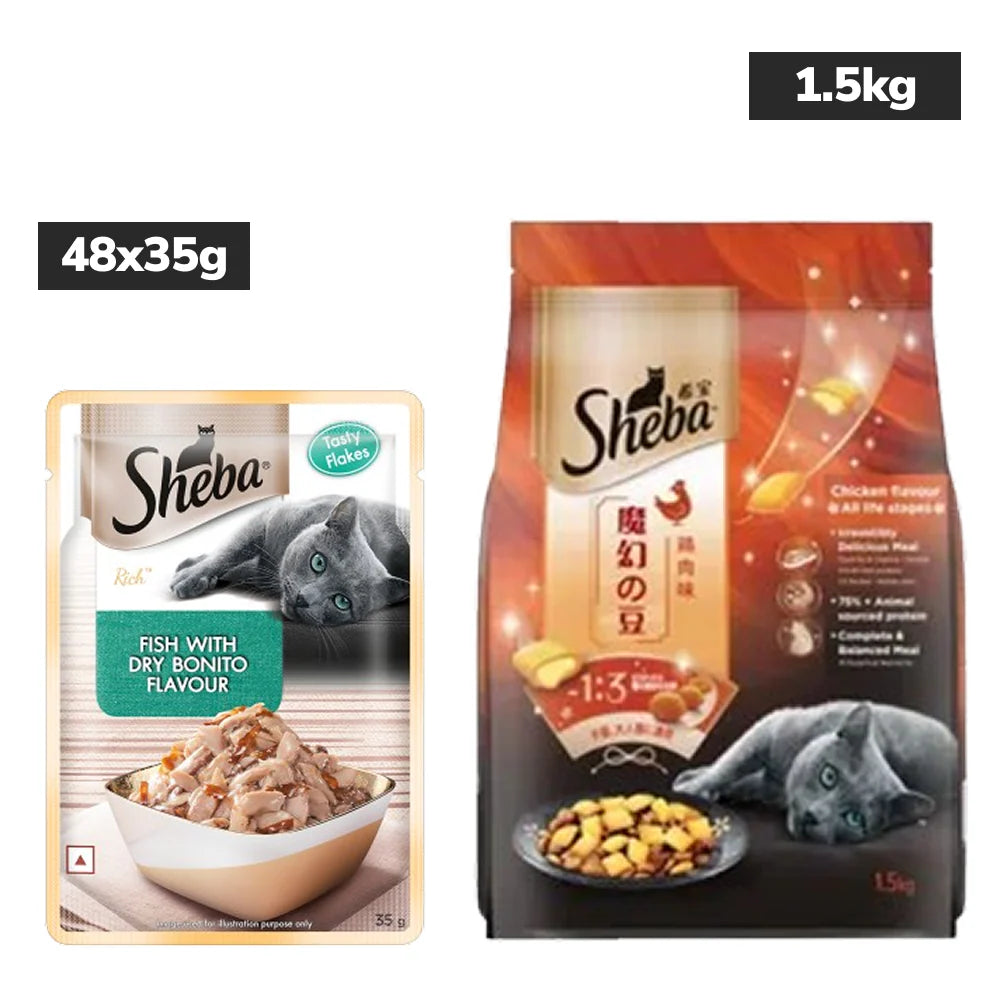 Sheba Fish with Dry Bonito Flake Premium Cat Wet Food