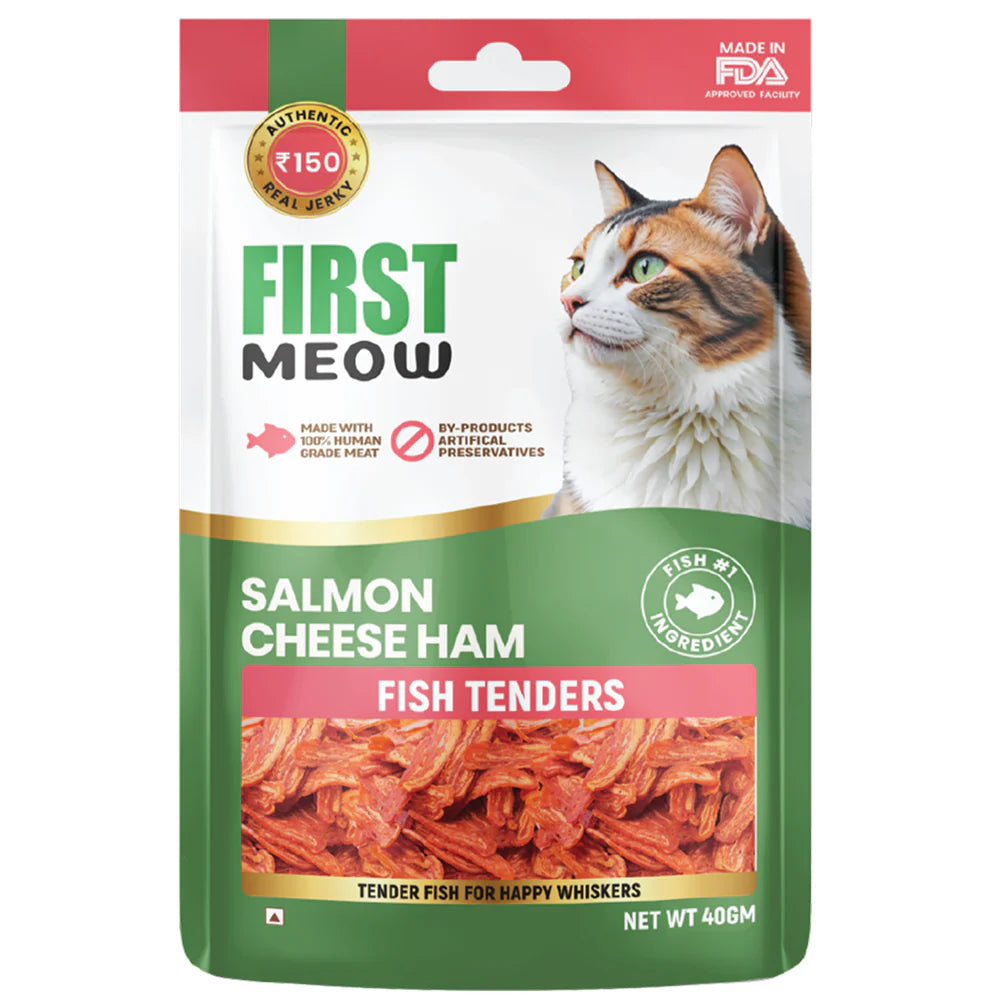 First Meow Salmon Cheese Ham Jerky Cat Treat