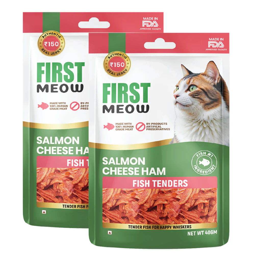 First Meow Salmon Cheese Ham Jerky Cat Treat