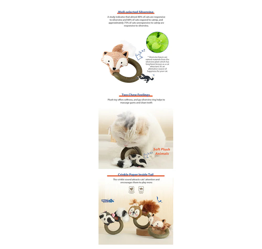 GiGwi Catch and Scratch Eco Line Fox Toy for Cats