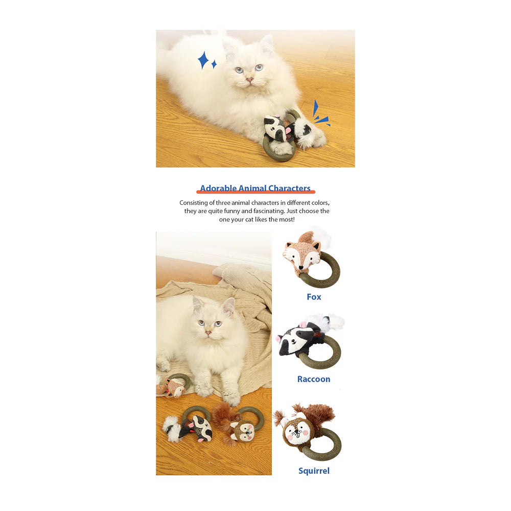 GiGwi Catch and Scratch Eco Line Fox Toy for Cats