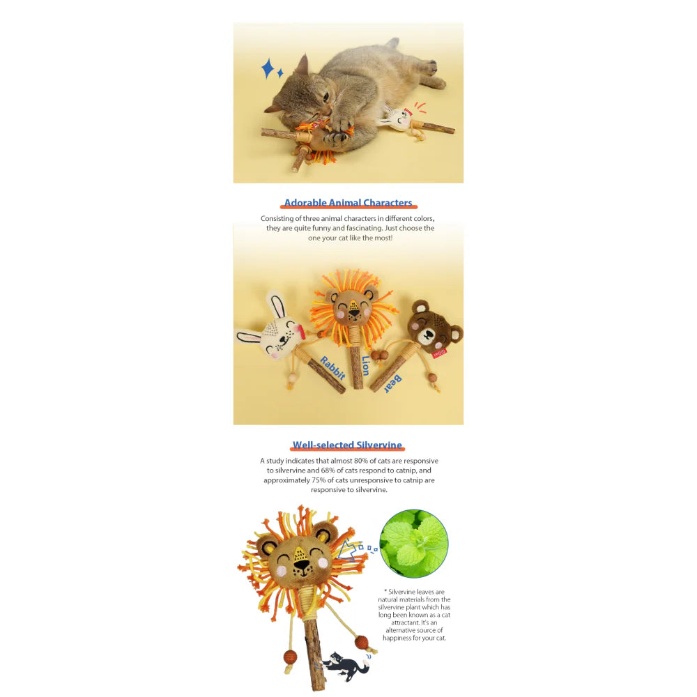 GiGwi Catch and Scratch Eco Line Lion Toy for Cats