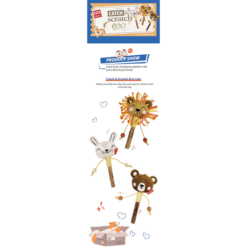 GiGwi Catch and Scratch Eco Line Lion Toy for Cats