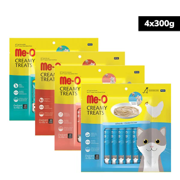 Me O Creamy Chicken & Liver, Crab, Salmon and Bonito Cat Treat Combo