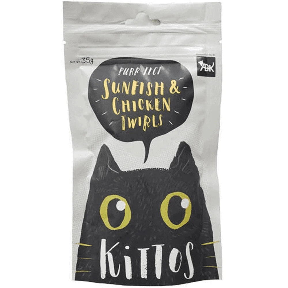 Kittos Purr Fect Sunfish Chicken and Twirls and Lamb Filet Bites Cat Treats Combo (3+3)