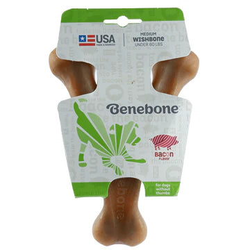 Benebone Bacon Flavored Wishbone Chew Toy for Dogs | For Aggressive Chewers