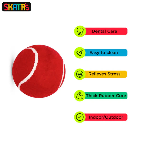 Skatrs Tennis Ball for Dogs and Bell Round Toy for Cats Combo