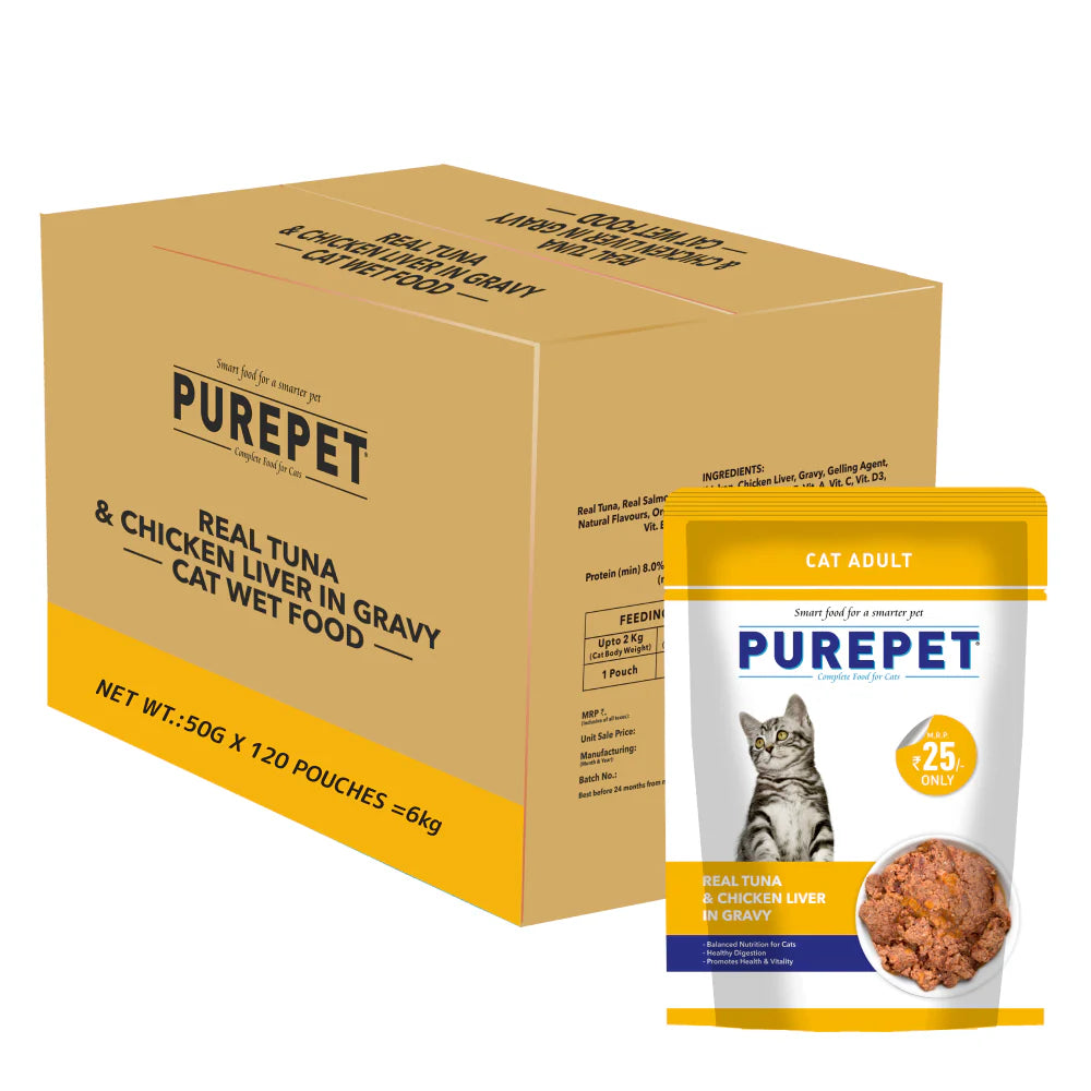 Purepet Real Tuna & Chicken Liver in Gravy Cat Wet Food