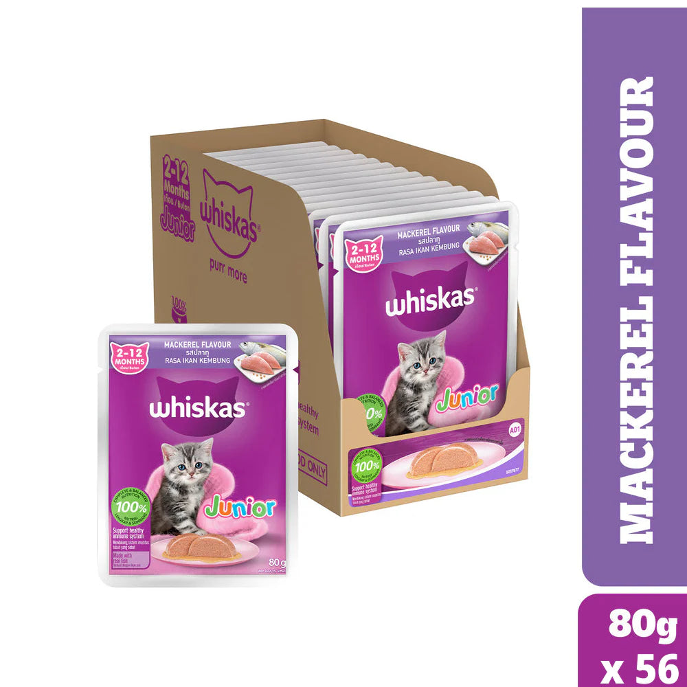 Whiskas Junior Mackerel Flavour Kitten (2-12 months) Cat Wet Food