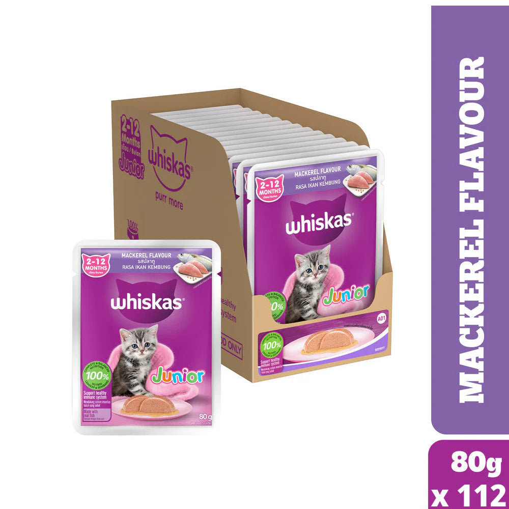 Whiskas Junior Mackerel Flavour Kitten (2-12 months) Cat Wet Food