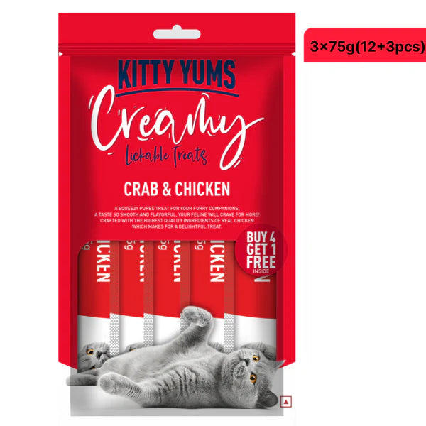 Kitty Yums Crab & Chicken Creamy Cat Treats
