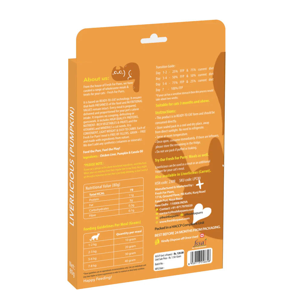 Fresh For Purrs Liverlicious Pumpkin Supplement for Cats