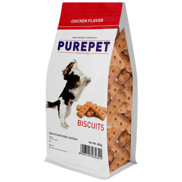 Purepet Chicken Flavour Real Chicken Biscuit Dog Treats Pouch