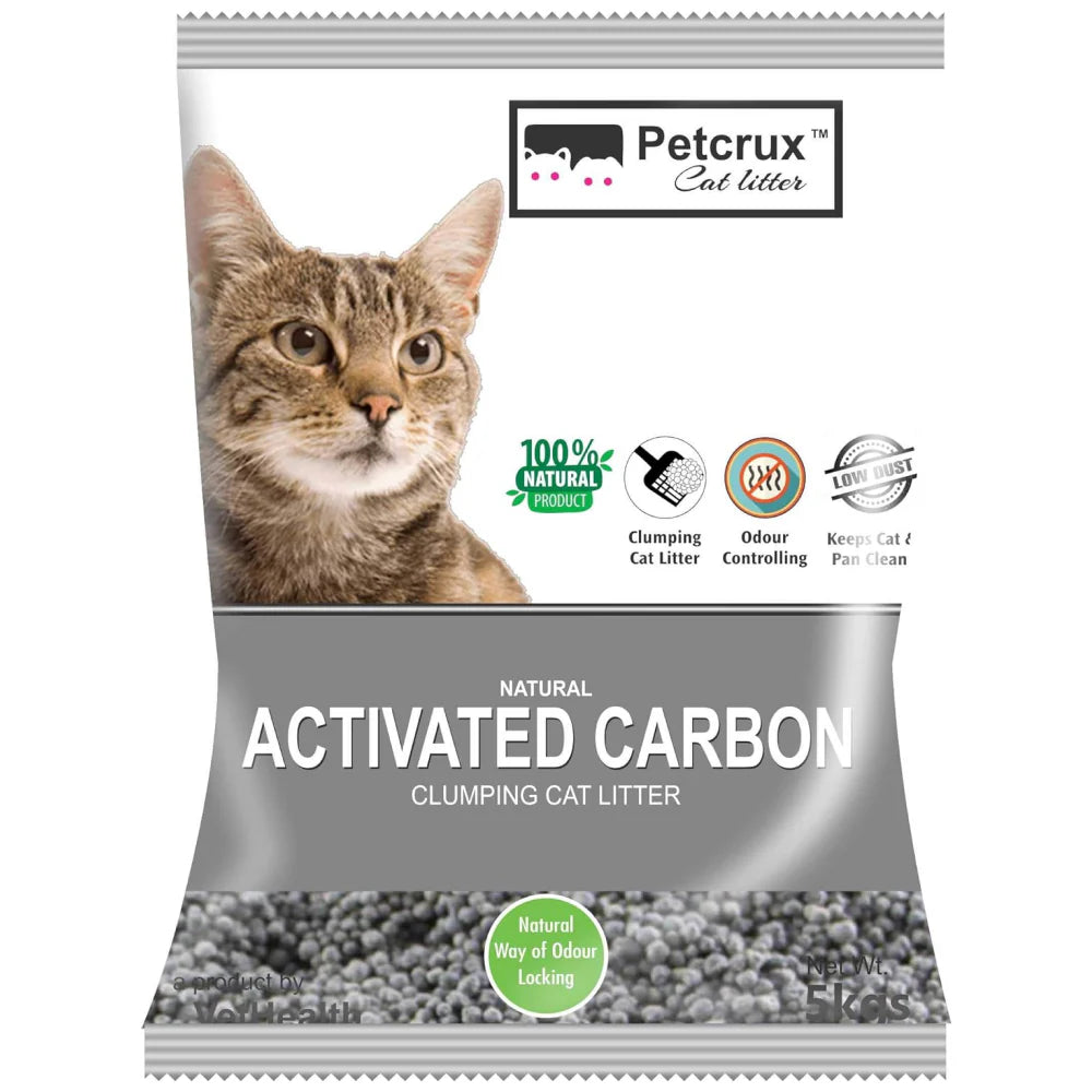 PetCrux Exclusive Scoopable Unscented Natural Activated Carbon Cat Litter