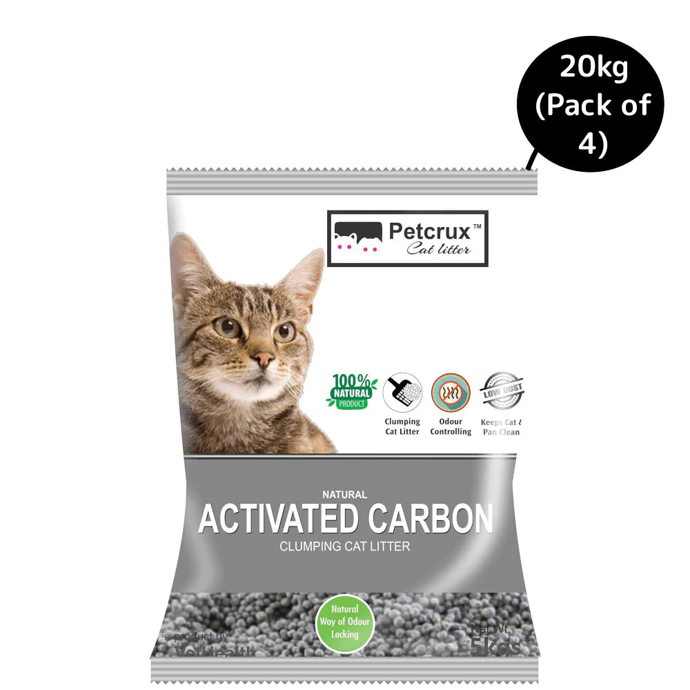 PetCrux Exclusive Scoopable Unscented Natural Activated Carbon Cat Litter