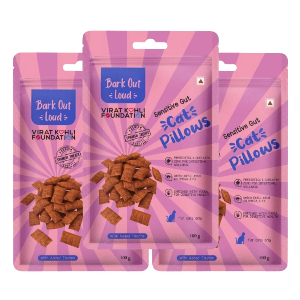 Bark Out Loud by Vivaldis Pillows for Sensitive Gut & Hairball Control Cat Treats Combo