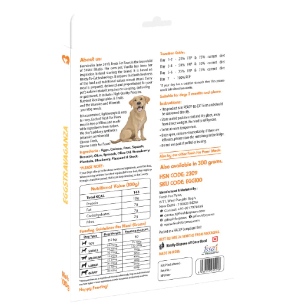 Healing Leaf Hemp Protien Powder for Pets and Fresh For Paws Eggstravaganza Dog Wet Food Combo