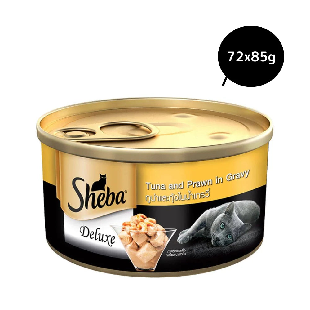 Sheba Tuna Fillet & Whole Prawns in Gravy Premium Cat Wet Food