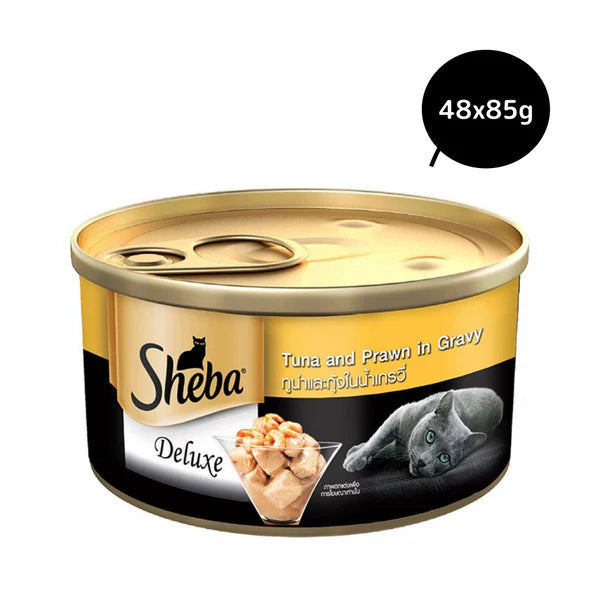 Sheba Tuna Fillet & Whole Prawns in Gravy Premium Cat Wet Food