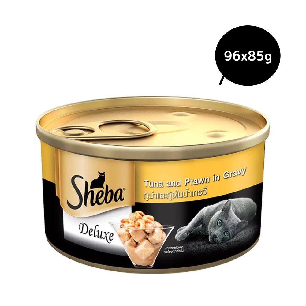 Sheba Tuna Fillet & Whole Prawns in Gravy Premium Cat Wet Food