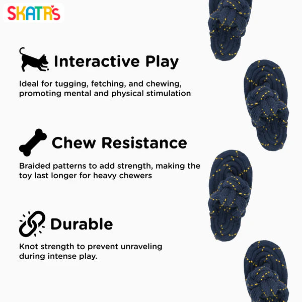 Skatrs Sandal Shaped Hand Made, Durable Rope Chew Toy for Dogs & Cats