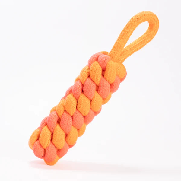 Skatrs Dummy Knotted Rope Chew Toy for Dogs and Cats (Pink/Orange)