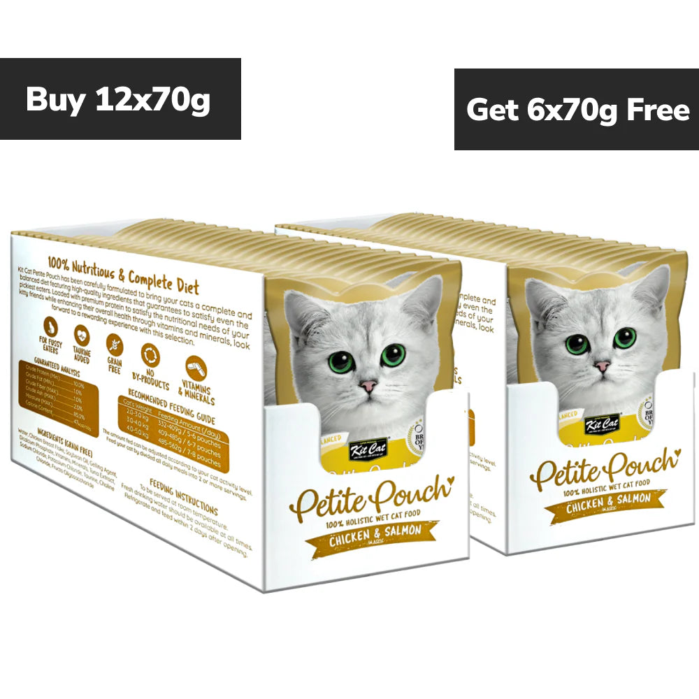 Kit Cat Chicken and Salmon Cat Wet Food (Buy 2 Get 1 Free)