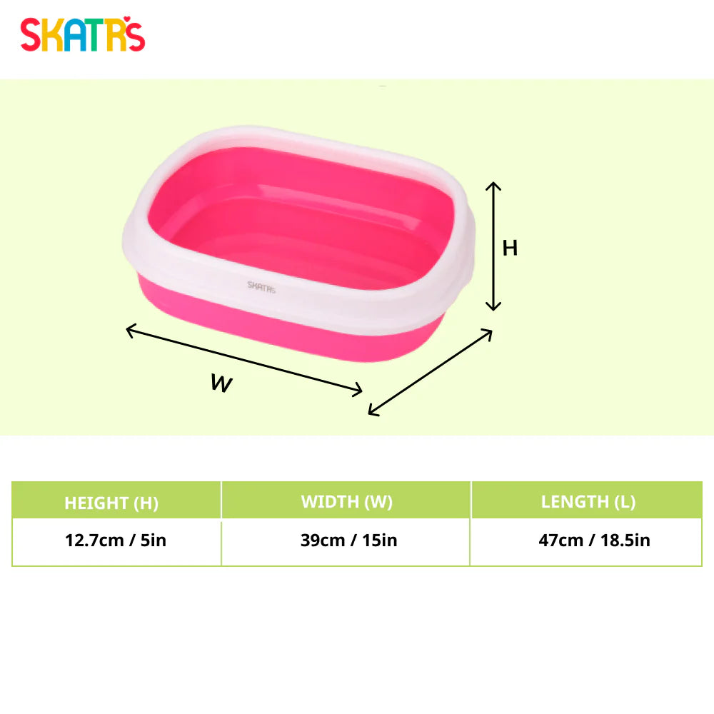 Skatrs Litter Tray for Cats (Pink)