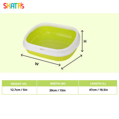 Skatrs Litter Tray for Cats (Green)