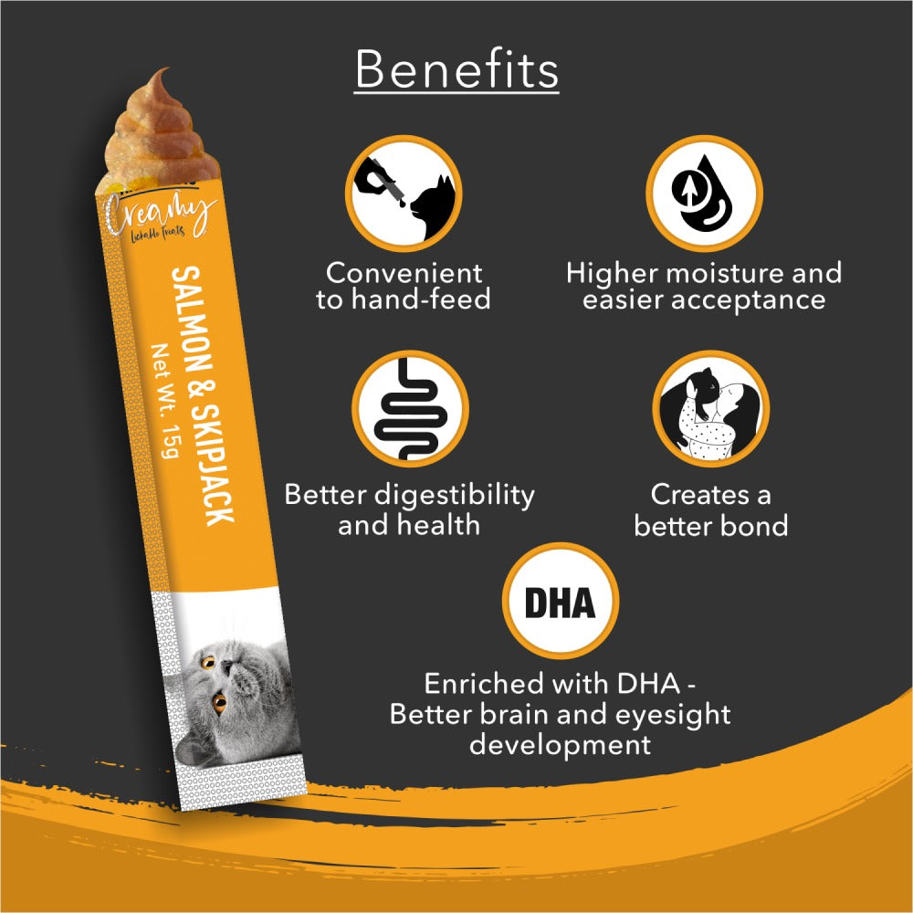 Kitty Yums Salmon & Skipjack Creamy Cat Treats