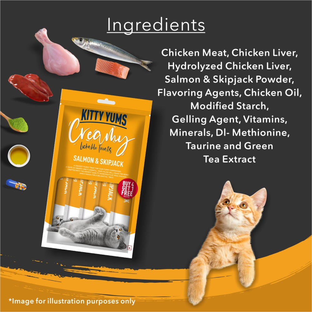 Kitty Yums Salmon & Skipjack Creamy Cat Treats