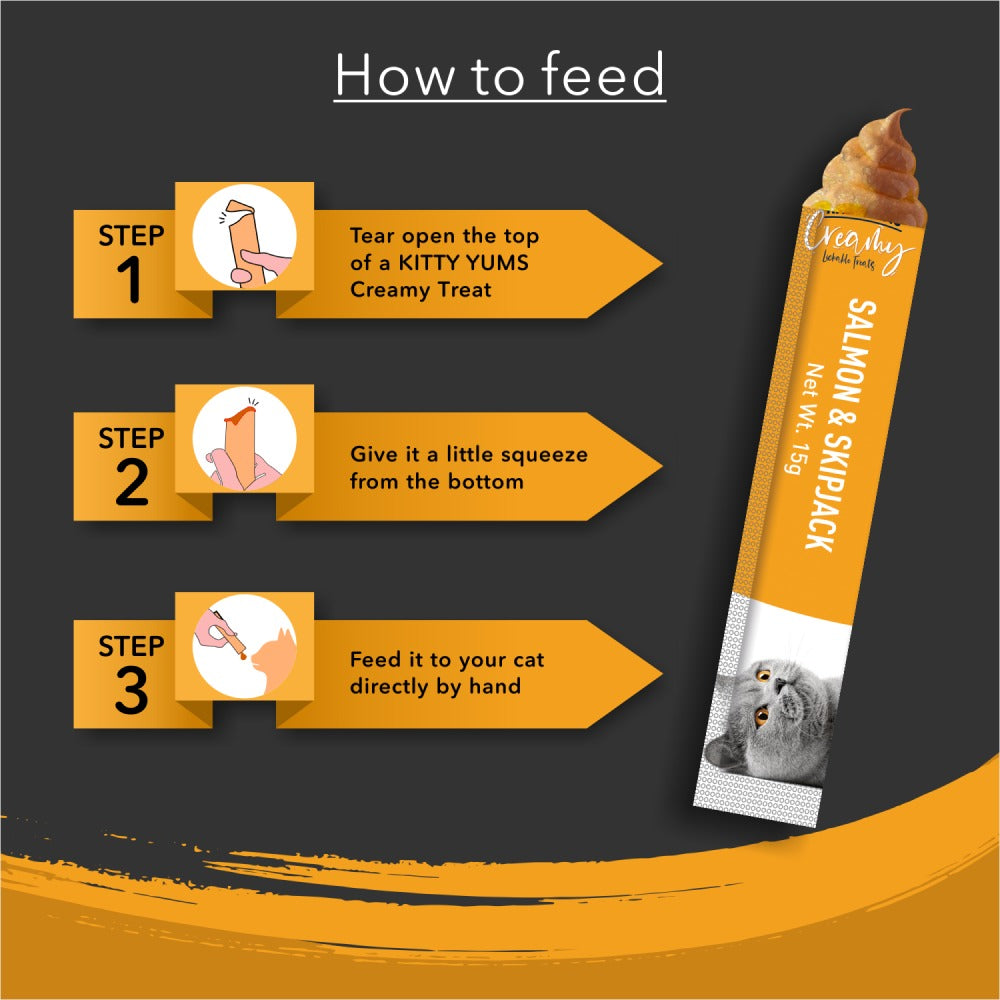 Kitty Yums Salmon & Skipjack Creamy Cat Treats