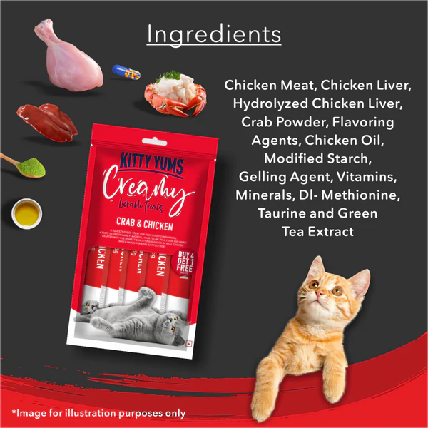 Kitty Yums Crab & Chicken Creamy Cat Treats