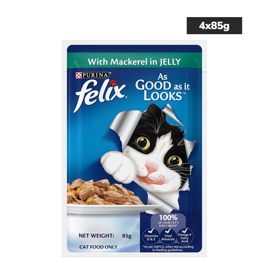 Purina Felix Mackerel with Jelly Complete and Balanced Adult Cat Wet Food