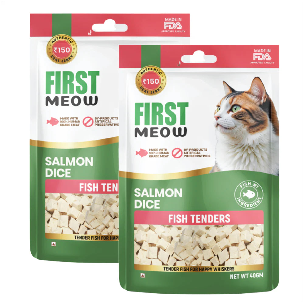 First Meow Salmon Dice Cat Treat