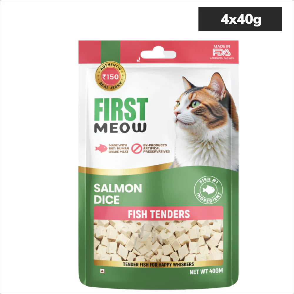 First Meow Salmon Dice Cat Treat