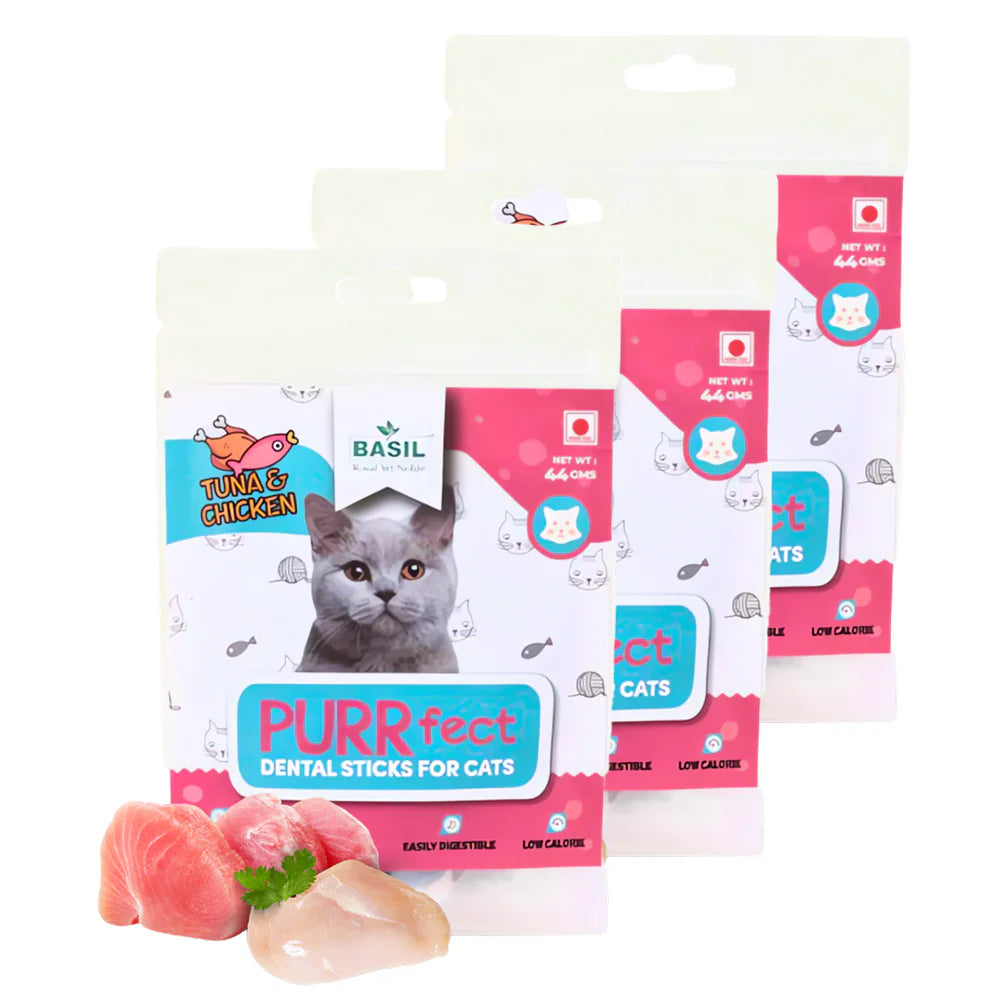 Basil Purrfect Tuna and Chicken Dental Stick Cat Treat