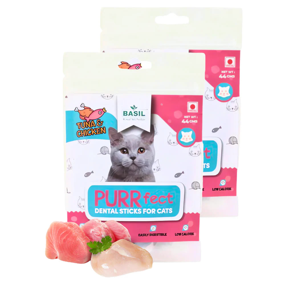 Basil Purrfect Tuna and Chicken Dental Stick Cat Treat