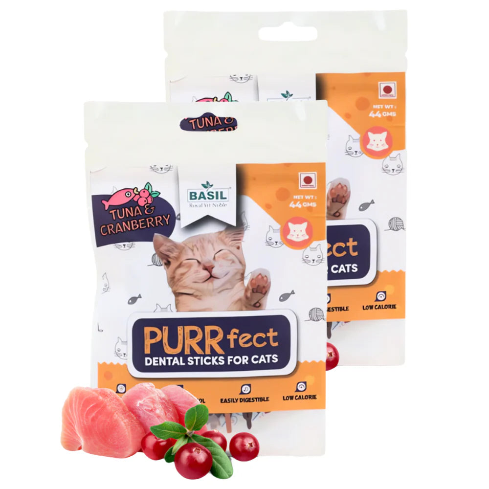 Basil Purrfect Tuna and Cranberry Dental Stick Cat Treat