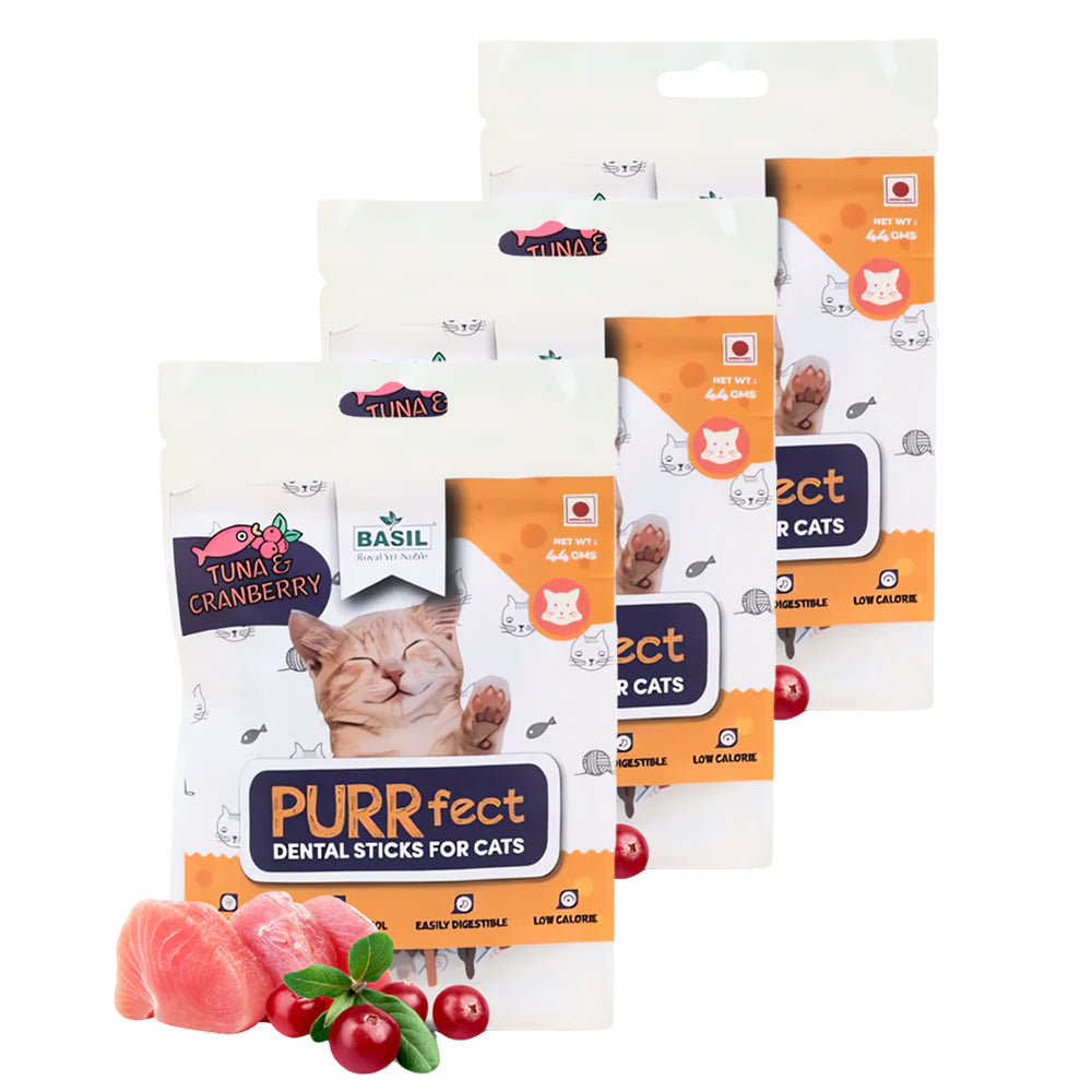 Basil Purrfect Tuna and Cranberry Dental Stick Cat Treat