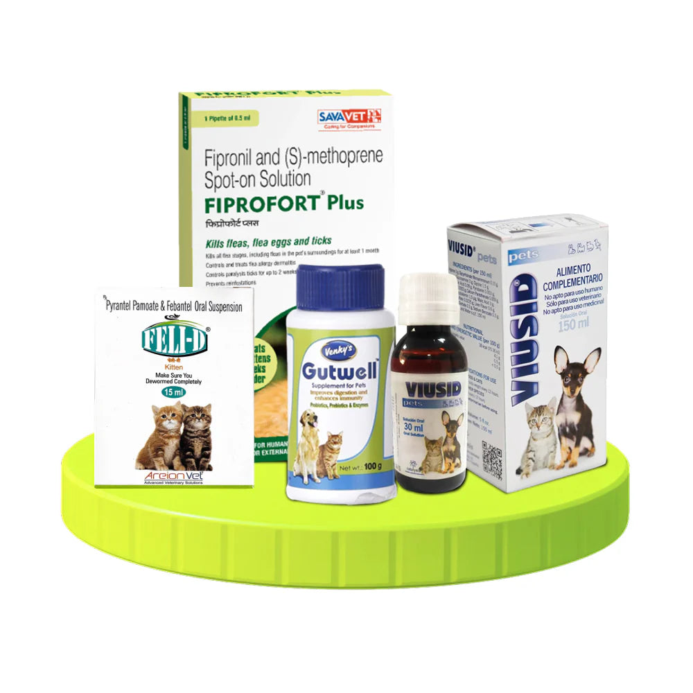 Preventive Care Kit Combo for Kitten (Dewormer + Spoton + Supplement + Probiotic)