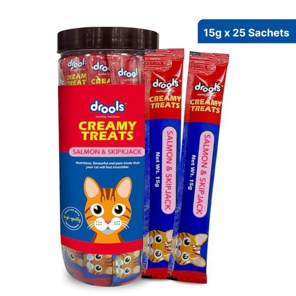 Drools Tuna & Bunito and Salmon & Skipjack Creamy Cat Treats Combo