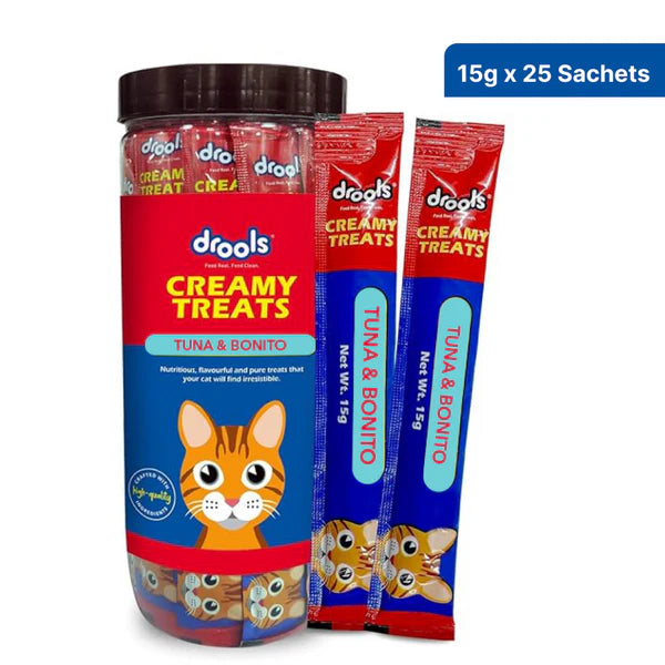 Drools Tuna & Bunito and Salmon & Skipjack Creamy Cat Treats Combo