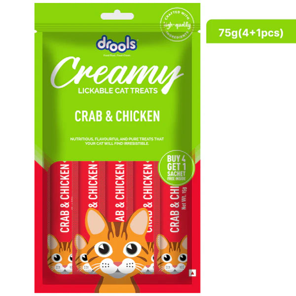 Drools Tuna & Bunito, Crab & Chicken and Real Chicken Creamy Cat Treats Combo
